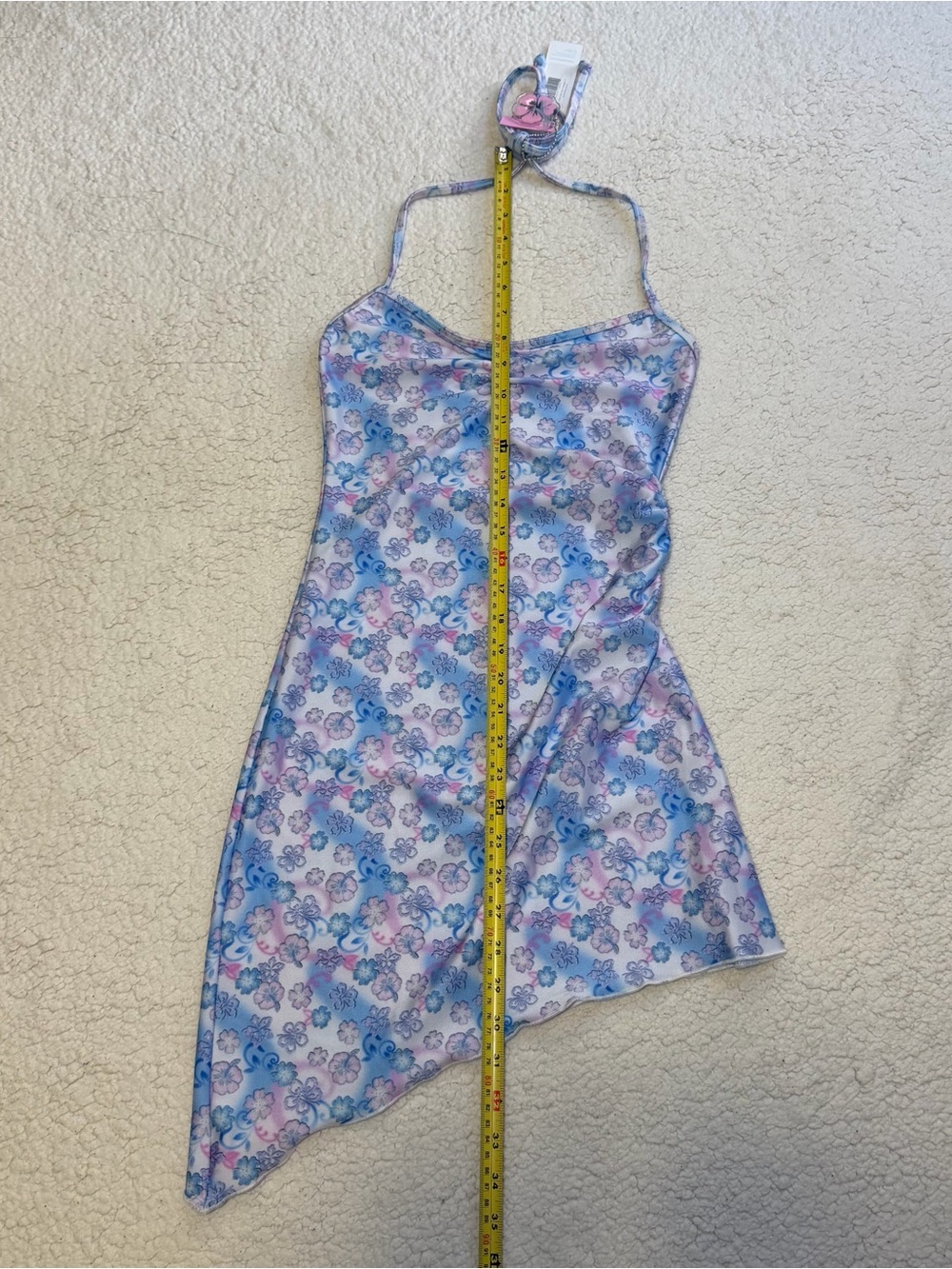 NWT Frankie’s Bikinis 310 Asymmetrical Shine Mini Dress Floral Size Small - Picture 7 of 10